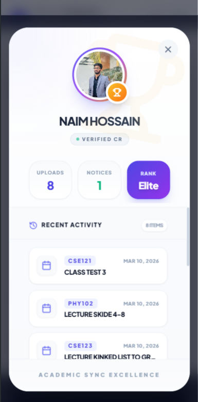 Student profile view